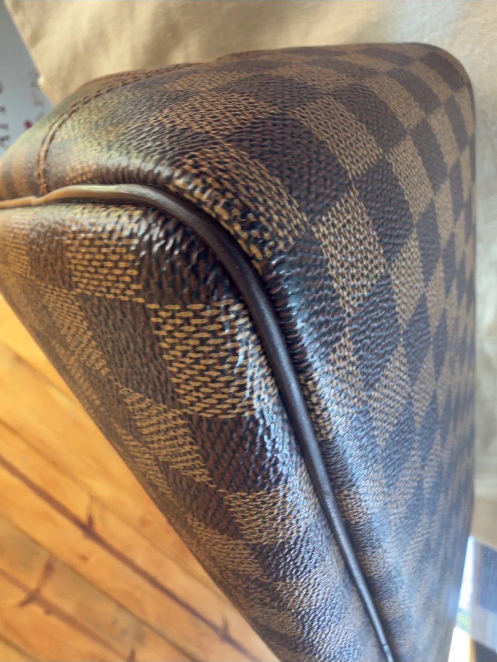 Louis Vuitton Brown Damier Ebene Checkered Briefcase with Gold Hardware